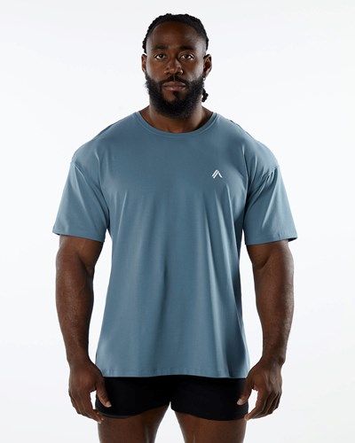 Atlantic Blue Alphalete Drop Shoulder Tee | 92780-ONWM