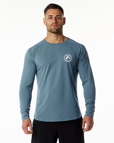 Atlantic Blue Alphalete Fitted Performance Long Sleeve | 27514-ICKL