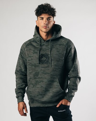 Battle Green Alphalete Fitted Performance Hoodie | 83296-LYUT