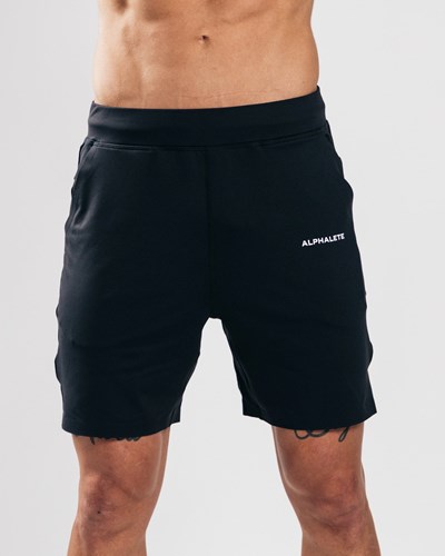 Black Alphalete 4-Way Stretch 8" Short | 53918-MLXQ
