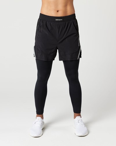 Black Alphalete Compression Lined Woven Training Short | 79158-TFVC