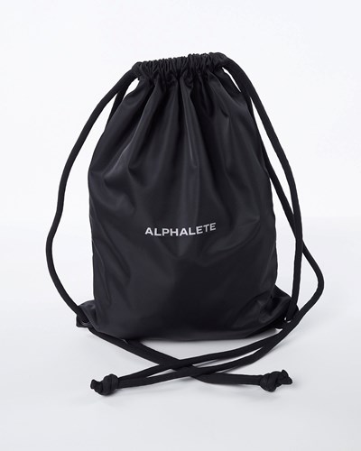 Black Alphalete Drawstring Bag | 01498-EAZU