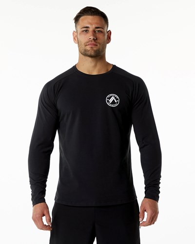 Black Alphalete Fitted Performance Long Sleeve | 70136-HUGR