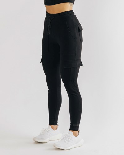Black Alphalete Fitted Single-Brushed 29" Cargo Pant | 02731-CLUO