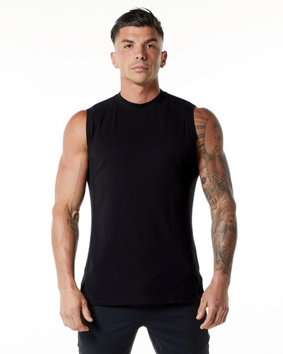 Black Alphalete High-Neck Premium Tank | 90375-ZLWN
