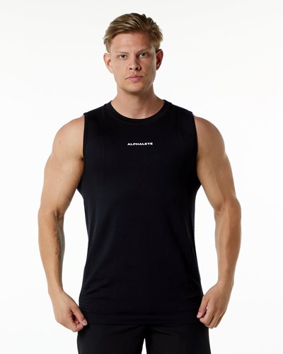 Black Alphalete High Performance Seamless Tank | 06523-AFKL