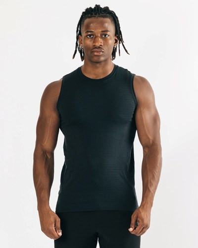 Black Alphalete High Performance Seamless Tank | 60758-UAYX