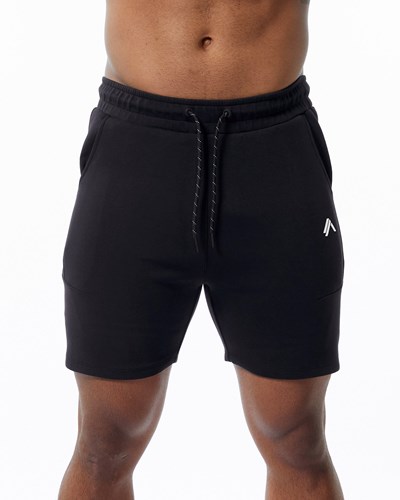 Black Alphalete Interlock Knit 6" Short | 43920-BEWK