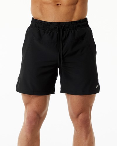 Black Alphalete Lined Swim Trunk | 28905-SYMA
