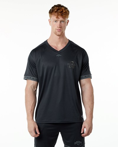 Black Alphalete Oversized Short Sleeve Jersey | 41903-SUBX