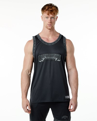 Black Alphalete Relaxed Fit Jersey | 56789-DIJZ