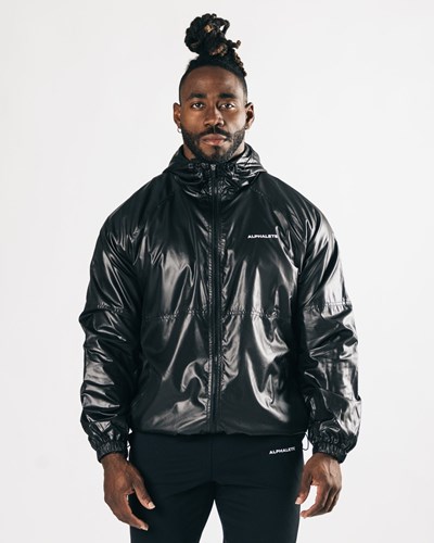 Black Alphalete Woven Performance Jacket | 65284-AEIY