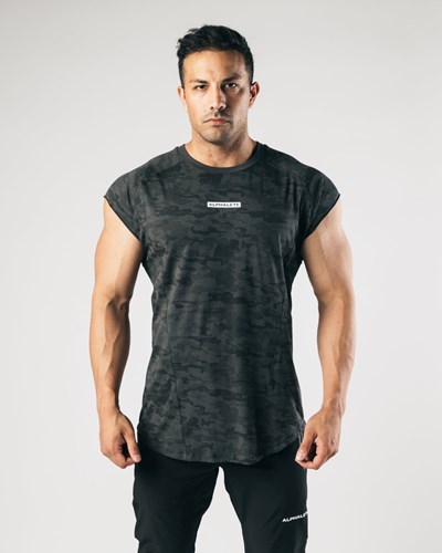 Black Camo Alphalete High Performance Sleeveless Tee | 27916-FLGV
