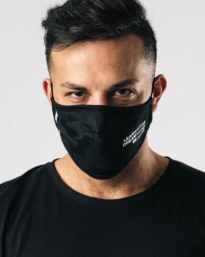 Black Camo Alphalete Reusable Face Mask | 79603-TKIF