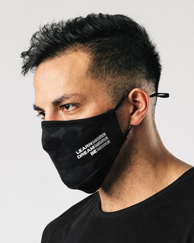 Black Camo (Single) Alphalete Reusable Face Mask | 40671-FTMD