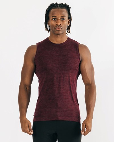 Black Cherry Alphalete High Performance Seamless Tank | 02647-XGQJ