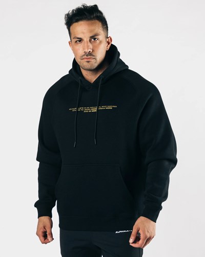 Black Gold Alphalete Fitted Performance Hoodie | 41283-LCOE