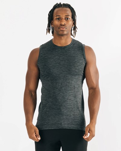Black Marl Alphalete High Performance Seamless Tank | 24693-AUFQ