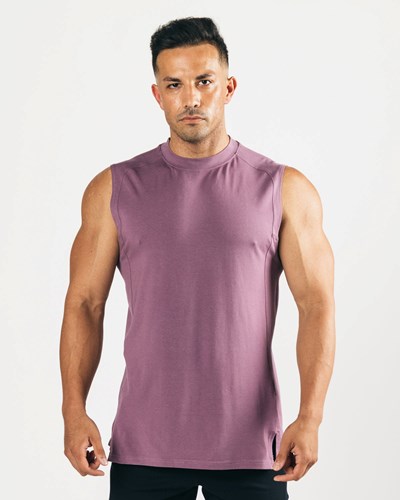 Black Plum Alphalete High-Neck Premium Cutoff | 54201-MIKU
