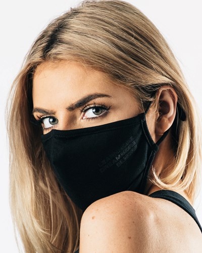 Black (Single) Alphalete Reusable Face Mask | 25936-ACTR