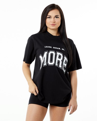 Black / White Alphalete Heavyweight Oversized Tee | 80947-GKOC