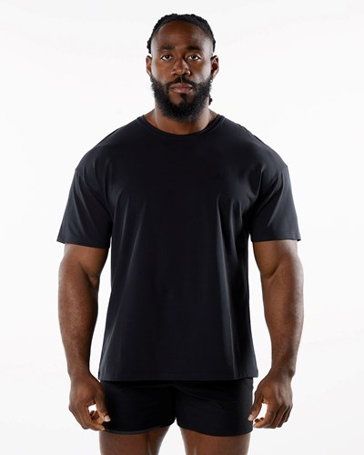 Blackout Alphalete Drop Shoulder Tee | 21458-UIED