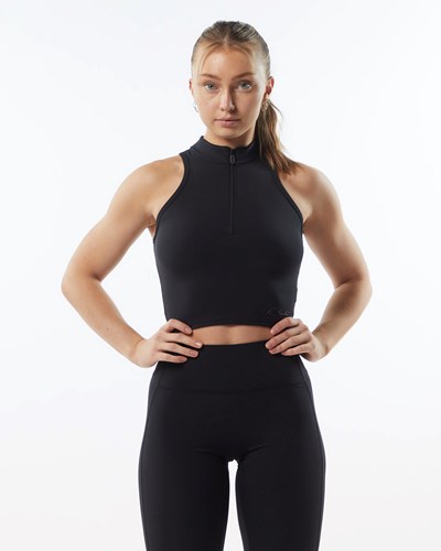 Blackout Alphalete High Neck Crop Tank | 62108-YBOX