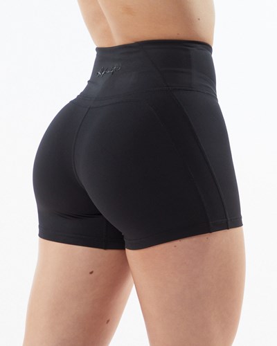 Blackout Alphalete High-Waisted Medium Compression 4" Short | 16509-HMNE
