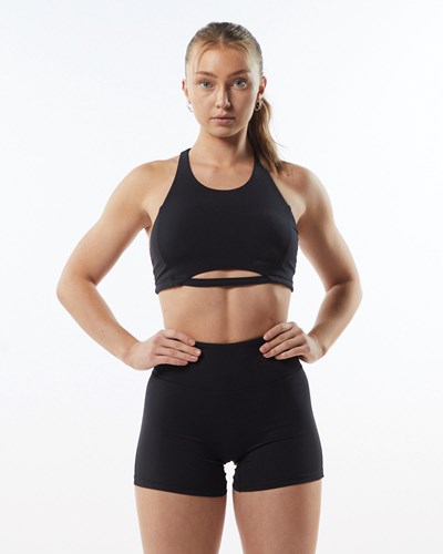 Blackout Alphalete Medium-Support One Piece Sports Bra | 50918-LJQS