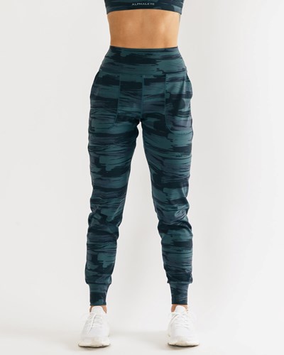 Blue Canvas Camo Alphalete All-Purpose Jogger | 39672-OJZW