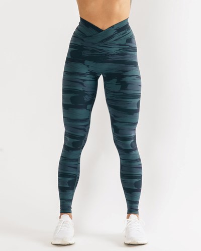 Blue Canvas Camo Alphalete All-Purpose Legging | 30946-AKSG