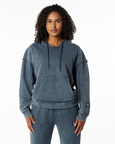 Blue Topaz Alphalete Heavyweight Washed Terry Hoodie | 07532-YOAM