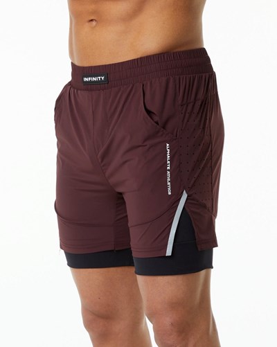 Burgundy Alphalete Compression Lined Woven Training Short | 68329-FAXT