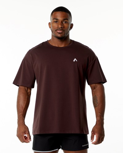Burgundy Alphalete Drop Shoulder Tee | 18946-KCMU
