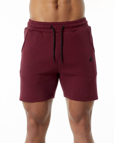 Burgundy Alphalete Interlock Knit 6" Short | 08192-BETD
