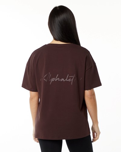 Burgundy Alphalete Performance Short Sleeve | 72031-MVTQ