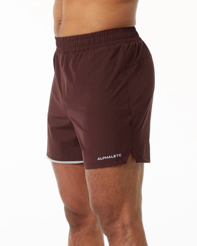 Burgundy Alphalete Woven Training Short | 07852-IOWC