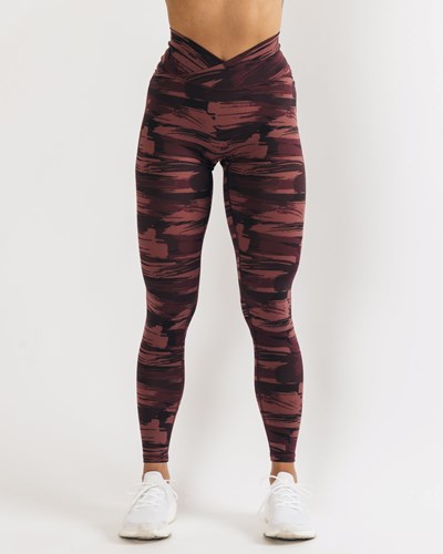 Burgundy Canvas Camo Alphalete All-Purpose Legging | 23184-BWYN