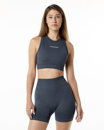 Carbon Alphalete High Performance Seamless Crop Bra | 28405-BNAD