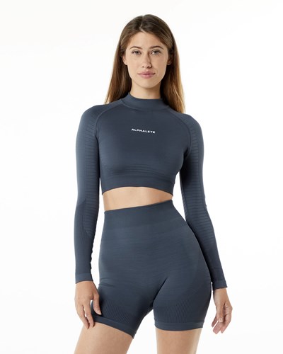 Carbon Alphalete High Performance Seamless Long Sleeve Tee | 82937-HUYC