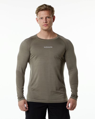 Cedar Alphalete High Performance Seamless Long Sleeve Tee | 01852-MKCV