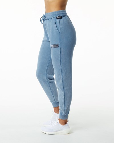 Celestial Blue Alphalete Heavyweight Washed Terry Jogger | 08432-IGSE