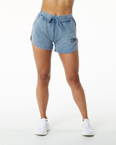 Celestial Blue Alphalete Heavyweight Washed Terry Short | 09423-BSIQ