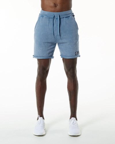 Celestial Blue Alphalete Heavyweight Washed Terry Short | 41827-MFRC