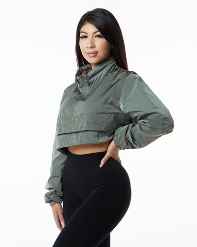 Charcoal Alphalete All-Purpose Crop Jacket | 85167-CUAW