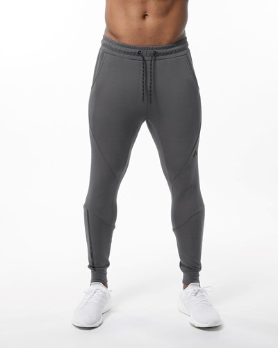 Charcoal Alphalete Interlock Knit Cuffed Jogger | 23061-TKVX