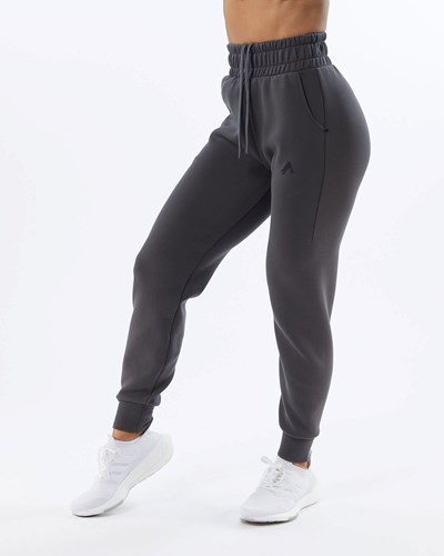 Charcoal Alphalete Interlock Knit Cuffed Jogger | 67519-BDAG