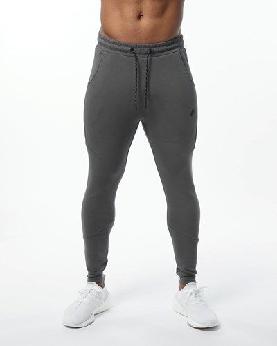 Charcoal Alphalete Interlock Knit Zip Jogger | 46951-TQXR