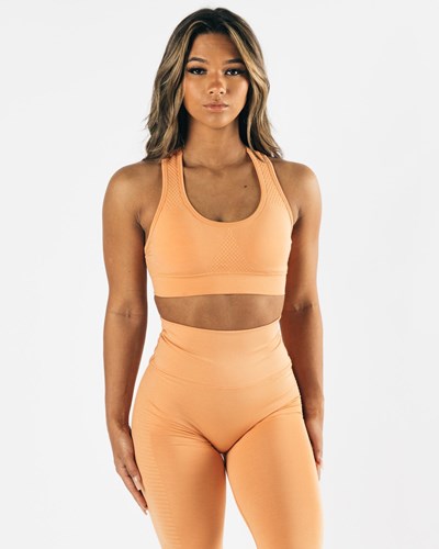 Cheeky Coral Alphalete High-Impact Seamless Sports Bra | 98106-OJMX