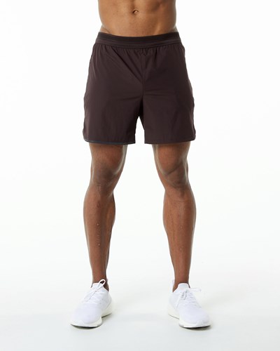Chocolate Alphalete Woven Training Short | 17406-VCTN
